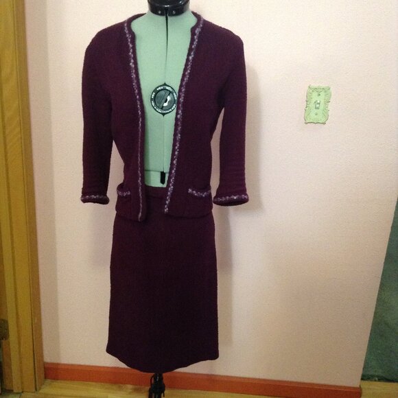 AS IS Vintage 1960s '60s Butte Knit Skirt Suit - Picture 1 of 10